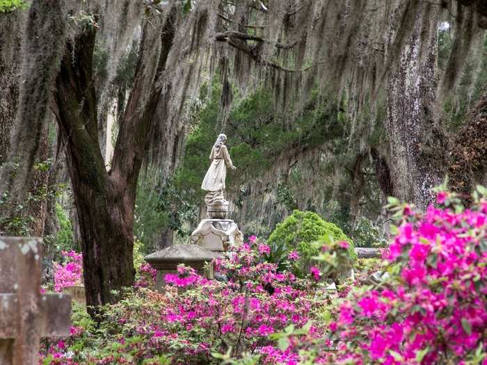 GEORGIA: Described as "hauntingly beautiful," Bonaventure Cemetery in Savannah is the burial ground of military generals, famous poet Conrad Aiken, and Georgia