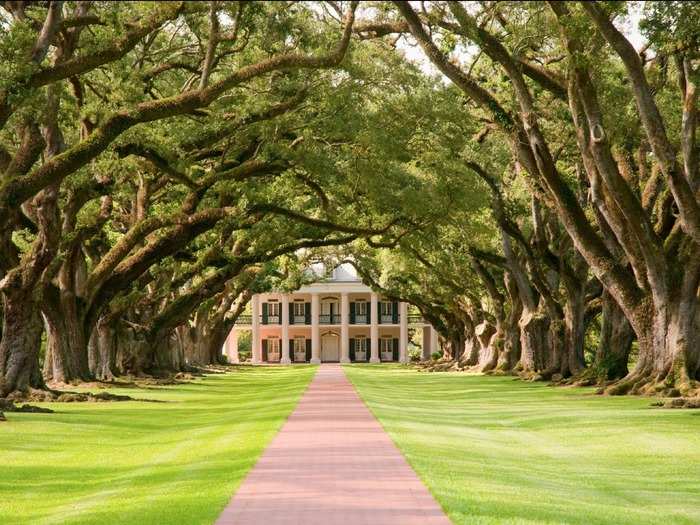 LOUISIANA: The Oak Alley Plantation is one of the few southern plantations still in peak condition. You can tour the "Big House," visit the Civil War encampment, view the permanent exhibit on the living conditions of slaves, and more.