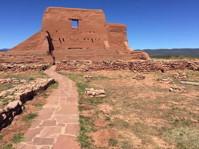 NEW MEXICO: Pecos National Historical Park features the remains of an Indian pueblo and offers plenty of areas to explore. Take a ranger-guided ruins tour or venture 1.25 miles to the Pecos pueblo on your own. On the weekends, van tours to Civil War sites and the Forked Lightning Ranch are also available.