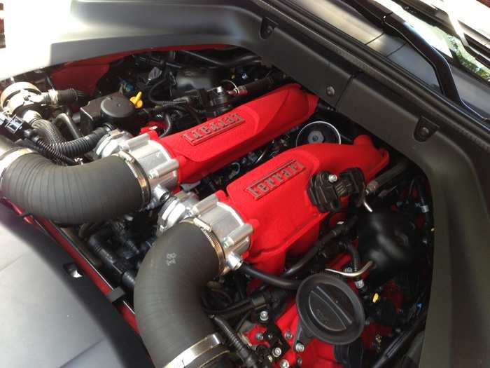 The heart of every Ferrari is its engine. This turbo V8 is relatively compact, but it packs a punch. The sound took some getting used to, but there