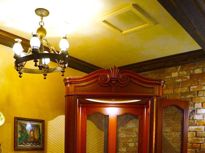 Inside the reception area is a French elevator Disney had specially made for the building. Since it