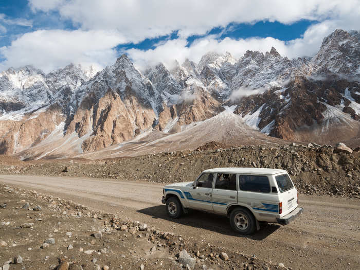 The Karakorum Highway is one of the highest international paved roads in the world. It runs through the Karakoram mountain range and connects Pakistan and China.