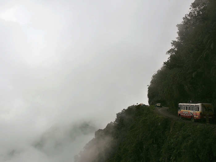 The North Yungas Road in Bolivia is gorgeous but also known as the world