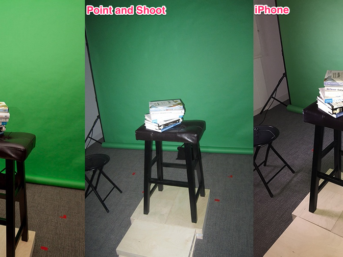 Flash photography can be a tricky task as well. It depends heavily on the power of the flash and your ability to control it. Our DSLR can take an external flash with many settings, allowing us to control the light more precisely. The others, not so much. Point to the DSLR.