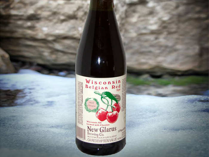 WISCONSIN: New Glarus Brewing is all about its home state, brewing its 4% Wisconsin Belgian Red with Wisconsin-farmed wheat and infusing it with local Door County cherries.