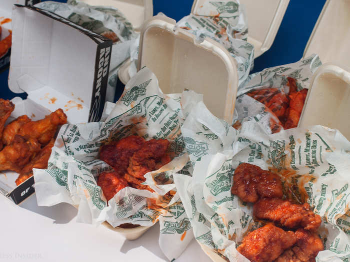 The flavors are: Classic Mild, Garlic Parmesan, Asian (Buffalo Wild Wings