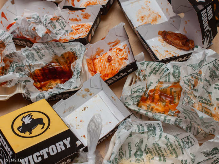 In the midst of the spicy, saucy carnage, a winner has emerged: Wingstop. In something of an upset match, Wingstop is overwhelmingly preferred by our wing aficionados. Overall, the wings are meaty and the flavors are strong, accurate, and avoid the cloying sweetness or saltiness of BWW. The Wing Bowl must go to Wingstop this season, hands down.