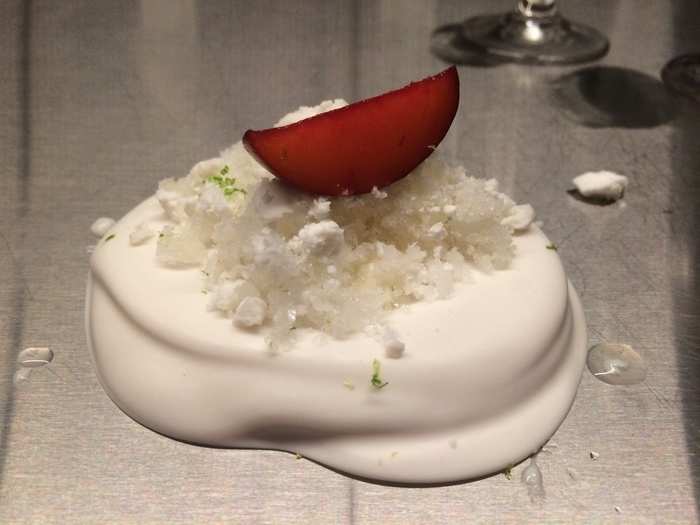 How do you end a feast based on "firsts?" No one was sure — including the chefs, apparently. But this shaved lychee ice was a light way to finish.