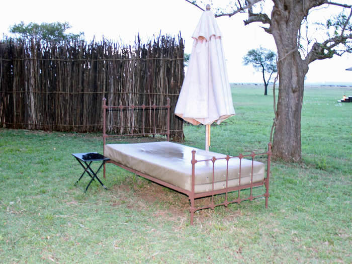 There was also a day bed, but it was a bit damp from the rain.