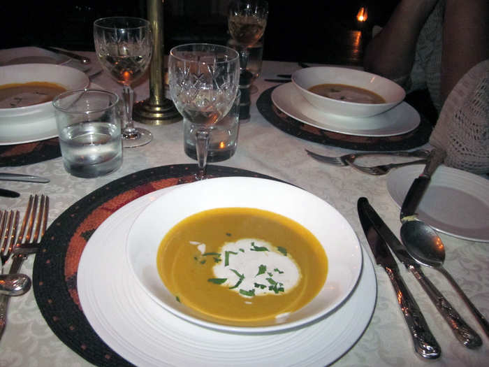 I started with the roast pumpkin soup, which was thick and piping hot.