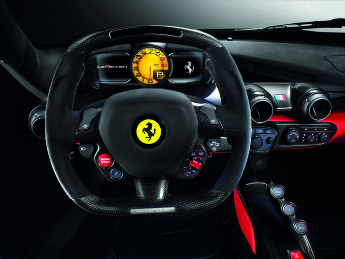 The FF reminds you of its Ferrari-ness via its F1-derived steering wheel — something that all Ferraris have. The idea is that your hands never have to wander.