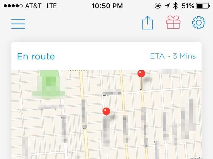 Washio also sends a text, but you can track their movements in the app. When the Washio "ninja" (as they