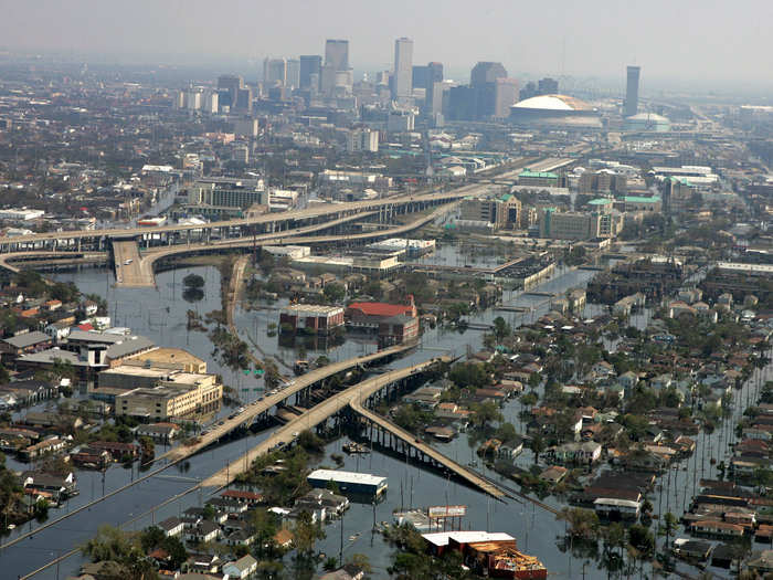 Hurricane Katrina in 2005 was the most devastating storm ever to hit the United States. It killed 1,833 people and caused $108 billion in damage, though it was technically a Category 3 when it made landfall in Louisiana with sustained wind speeds of 125 mph.