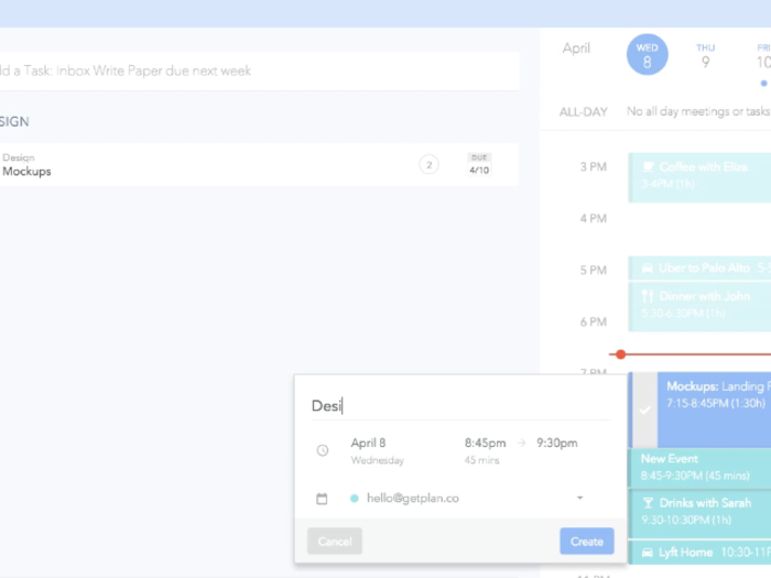 Plan uses a beautiful interface to help you plan your life.