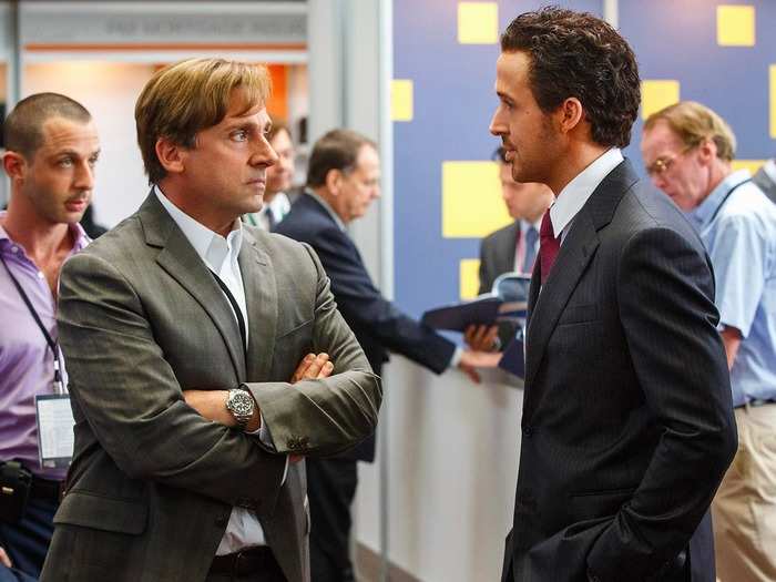 "The Big Short" stars Christian Bale, Steve Carell, Ryan Gosling, and Brad Pitt as the group of outsiders who predicted the credit and housing bubble collapse in the mid 2000s.