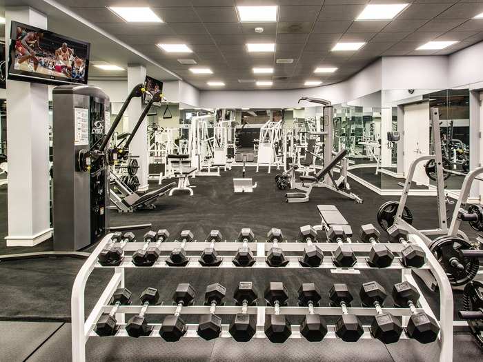 It comes as no surprise that the mansion includes world-class workout facilities.