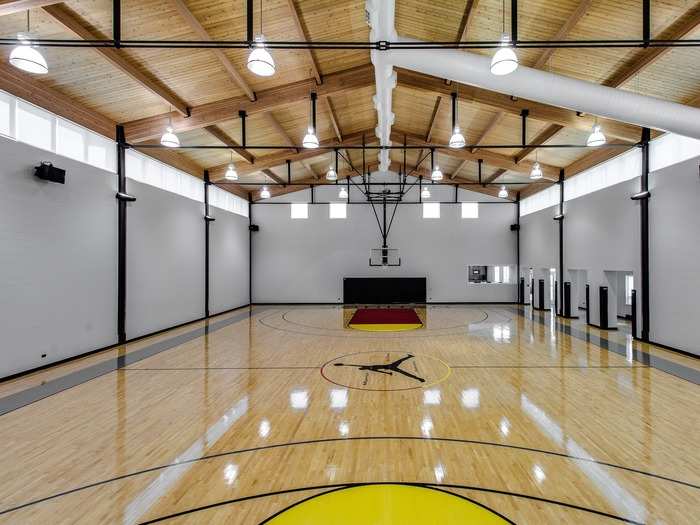 The full-size basketball court even has Jordan