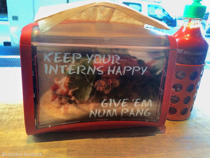 Num Pang caters, too. And as a former intern myself, let me wholeheartedly agree with this napkin holder