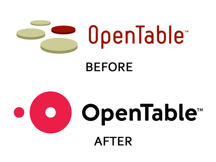 The dinner reservation service OpenTable worked with Tomorrow Partners for a logo that looks great on the current generation of smartphones and uses an icon representing a diner waiting for a table.
