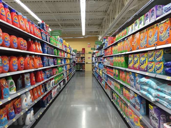 Not a single item was out of place in the laundry aisle.