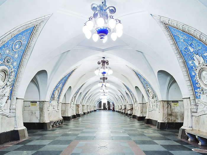 They were designed as Communist propaganda, the brightly lit environments causing people to "look up" at the light of the station — metaphorically looking up to Stalin above ground. Stalin had constructed an idea of himself as God.