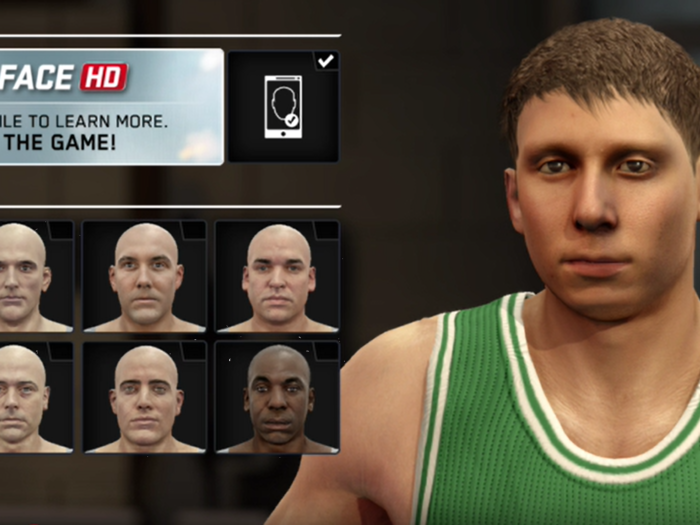 With the help of an attendant iPhone and Android app, you can even scan your face and upload it into NBA Live 2k16. The NBA Live version of Matt Weinberger is named "Lion Casablancas," the announcers have nicknamed him "Cannon," and he is a 6