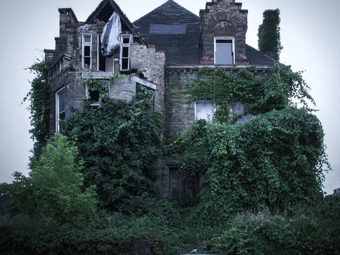 Lawless shot this 1892-built house in downtown McKeesport, Pennsylvania, the day before it collapsed from a fire.