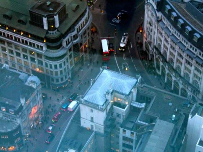 The terrace is 35 floors above street level, which looks impressively far away from up here.