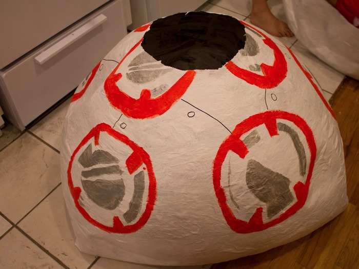 Luckily, the papier maché was pretty strong. If I did this again, I