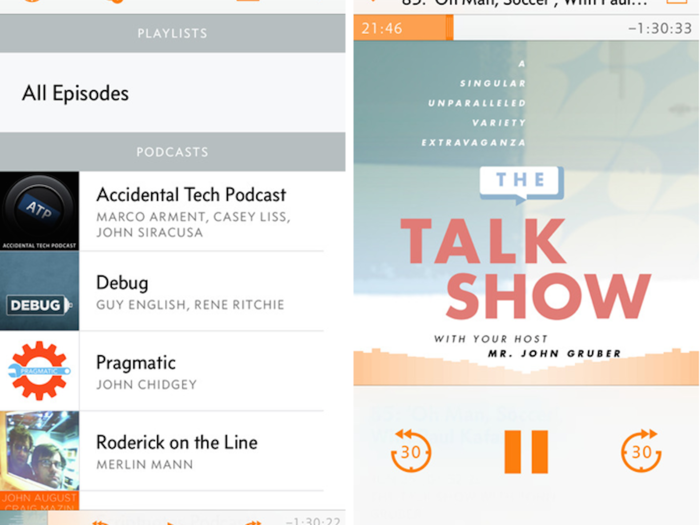 Overcast magically erases the pauses in podcasts so you can listen faster.