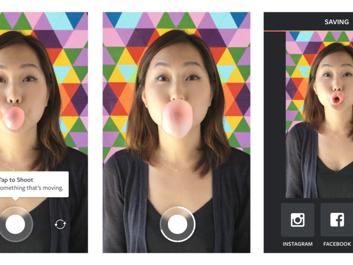 Boomerang lets you create 1-second video loops and reverse them.