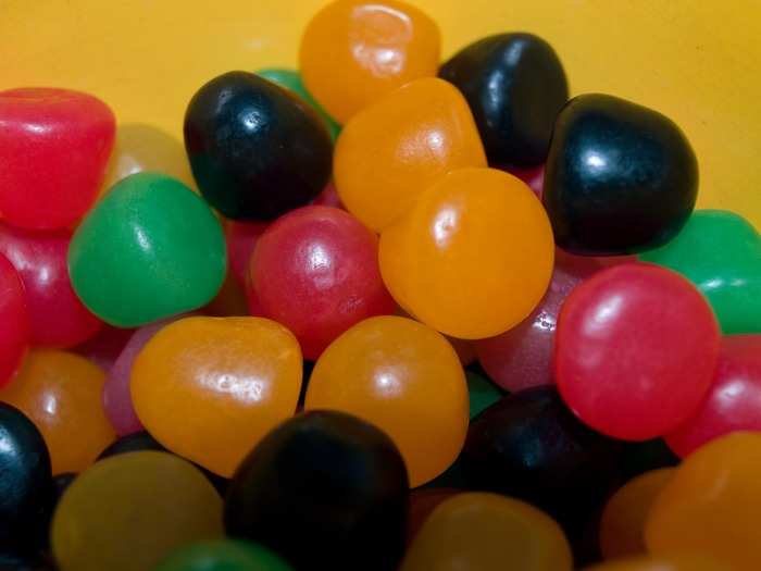 Similar to jelly beans, Haribo Dragibus are popular in France. They have fruity flavors and come in popping hues of green, red, yellow, orange, pink, blue, and black.