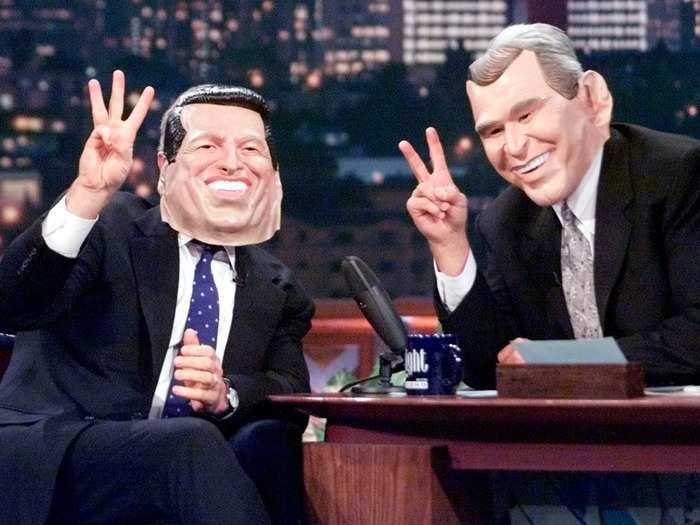 George W. Bush rocked an Al Gore mask during an appearance on former Tonight Show host Jay Leno