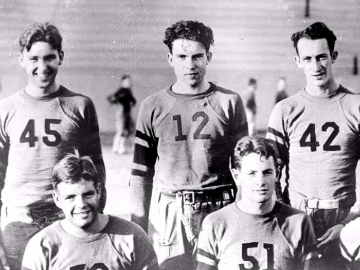Richard Nixon playing football at Whittier College in the 1930s