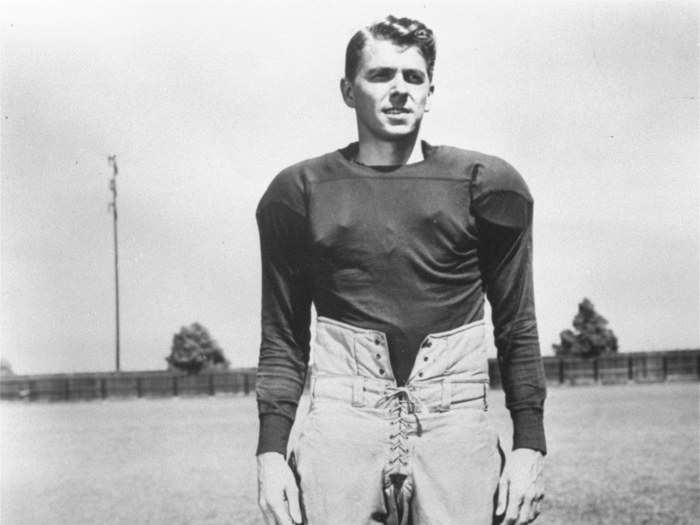 Ronald Reagan playing Notre Dame halfback George Gipp in the 1940 film "Knute Rockne - All American"