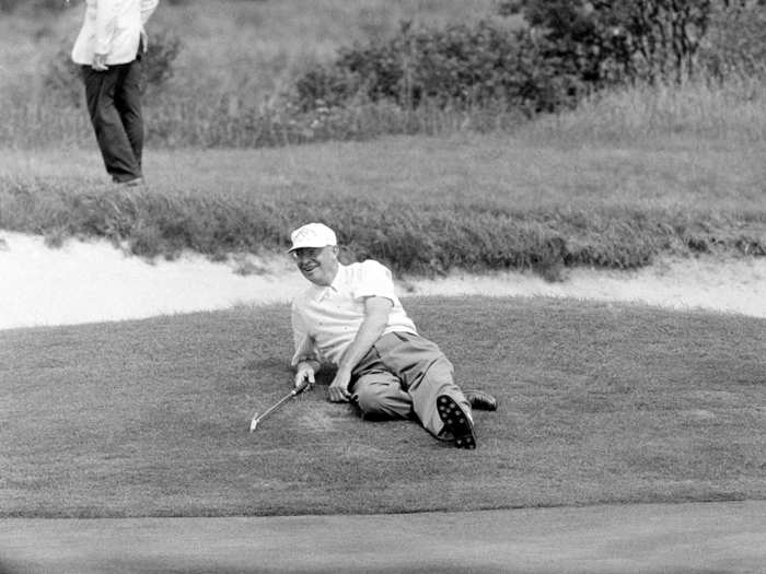 Dwight D. Eisenhower golfing in Rhode Island (1957)