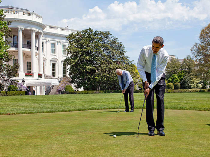 NOW: Barack Obama golfing at the White House