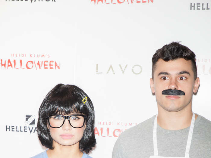 Actress Diana Guerrero from "Orange Is the New Black" and her guest were dressed as Tina Belcher and Bob from the cartoon show "Bob’s Burgers." "Halloween is my favorite holiday by far," Guerrero told us. "I absolutely love seeing the crazy costumes Heidi