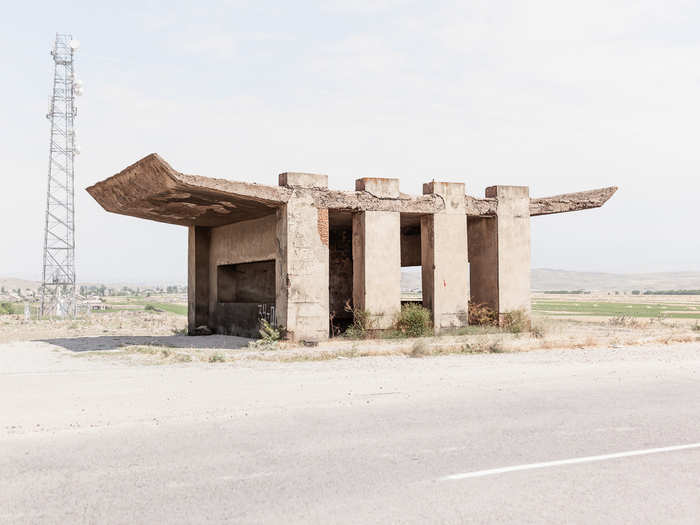 Herwig came across numerous bus stops in the country, he says.