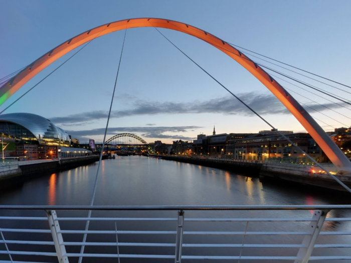 In the UK, Newcastle is a lively city on the river Tyne.