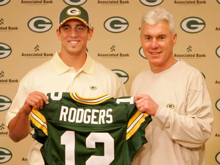 Rodgers was picked 24th overall in the 2005 NFL Draft. To this day, he gives Mike McCarthy a hard time about the fact that he was part of the coaching staff that took Alex Smith (the first overall pick) instead of Rodgers.