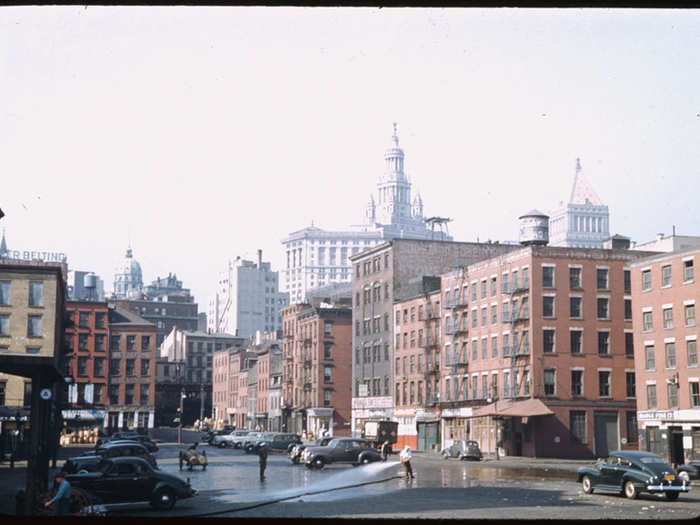 This is a glimpse down Fulton Street, which goes through Manhattan