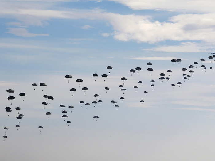 The exercises has also included large-scale airdrops.