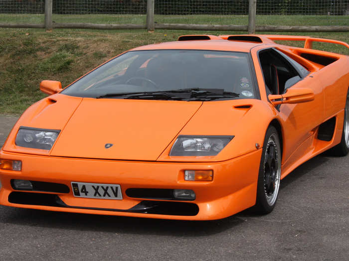 Maybe something a little like this Lamborghini Diablo, in flamboyant orange. Lock up the kids!