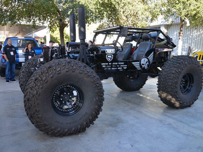 But because this is SEMA, show goers get much more than they would at the average car show, such as this Jeep rock crawler ...