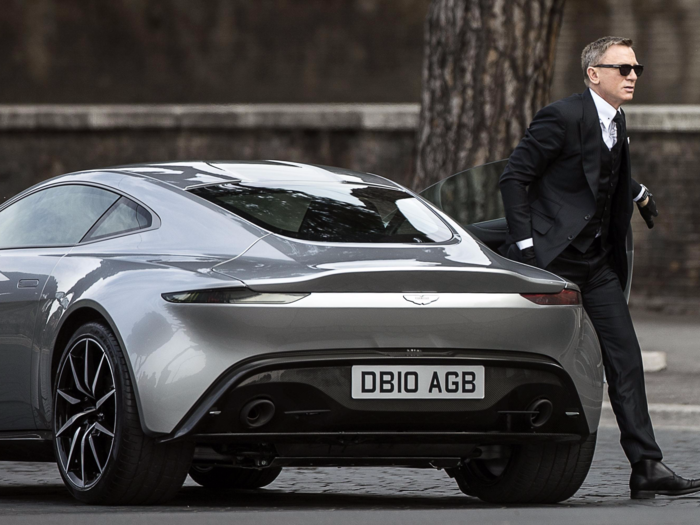 ... James Bond in his custom-built Aston Martin DB10.