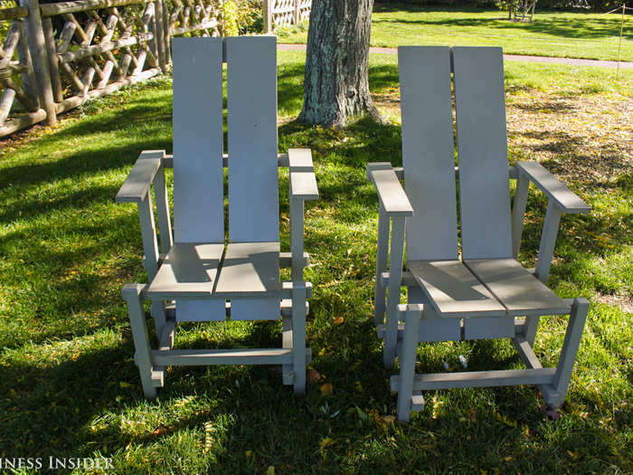 These "Wave Hill Chairs" are a signature item of the park, and they