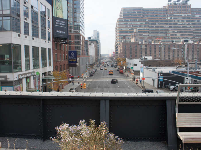 Elevated above the streets, walking through the High Line provides the average city-dweller with a wholly unique perspective of the avenues and surrounding buildings.