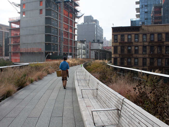 But just a couple hundred feet later, the path opens again. Park staff can be seen trimming plants throughout the day.