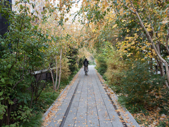 After the lawn area, the pathway narrows again. This can be tough to navigate with crowds, but the early morning stroll was delightful.